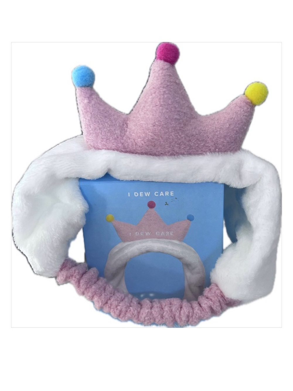 I DEW CARE Pink Plush Princess Crown Hair Band  NWT